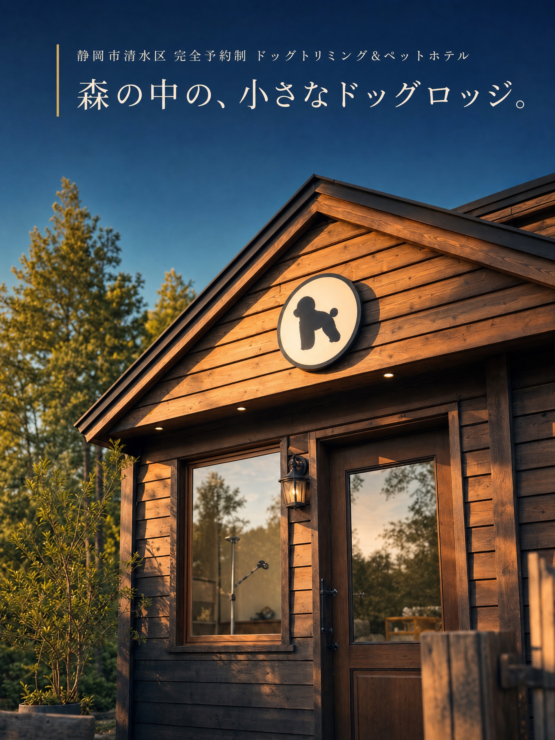 care salon f&.dog 店舗外観(ログハウス)